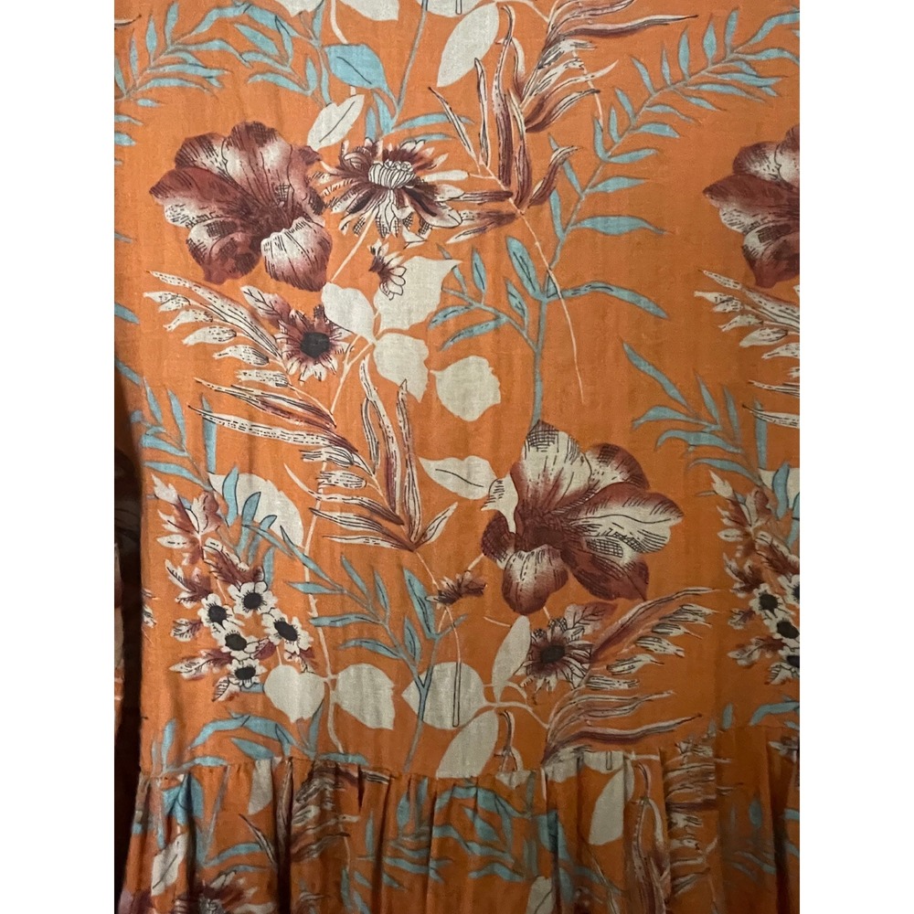Natural Life Dress Midi Burnt Orange Tiered Skirt Fall Boho Back to School S - Picture 4 of 5
